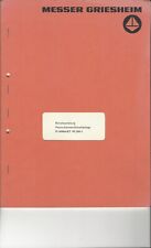 Messer Griesheim Plasma Schneidanlage PLASMAJET PC 250-1 Betriebsanleitung