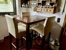 Bartisch mit 3 Barstühlen im Kolonial Stil