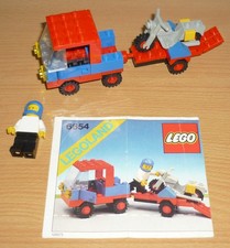 Lego City 6654 Auto + Anhänger + Motorrad v. 1983 + OBA