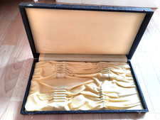 DDR großer schöner alter leerer schwarz grauer Besteckkasten für 24 Besteckteile