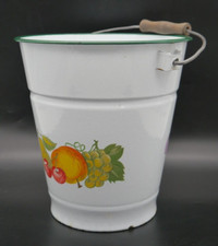 Emaille-Eimer  Vintage Obst Motiv Emailleeimer H- 24 cm