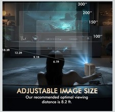 Nur Heute 55€ Mini Beamer 1080p Full HD Android 11 WiFi 4K HDMI Projektor Bluet.