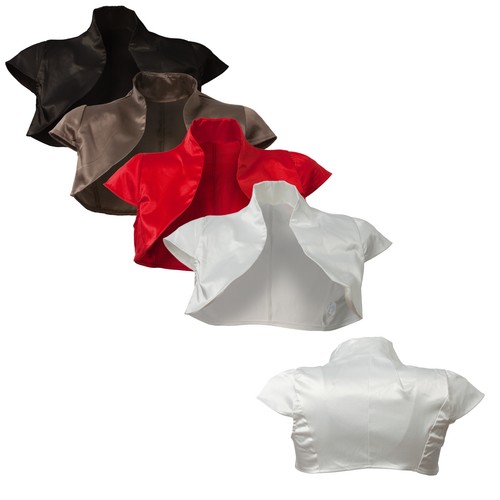 Satin bolero kurzarm - satin, schwarz