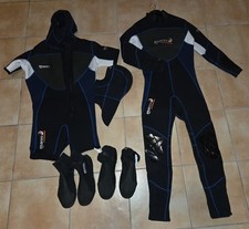 Mares Evolution Neopren Tauchanzug 5+5mm + Eisweste + Kopfhaube + Füßlinge