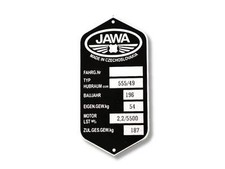 Jawa 555/49 Typenschild Schild