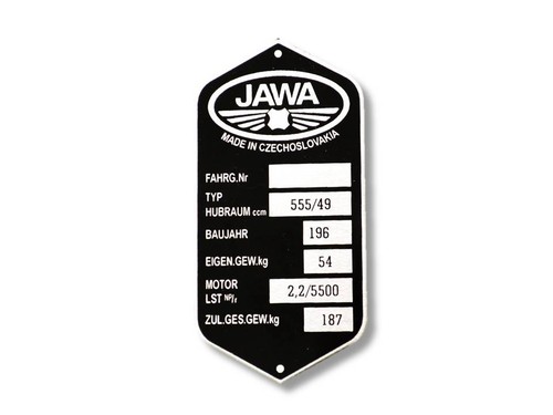 Jawa 555 typenschild schild - jawa,