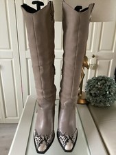 Steve Madden Stiefel Echt Leder Trend Cowboystiefel Beige Snakeprint Gr.37