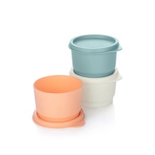 TUPPERWARE Kühlschrank Kunterbunt 3x 110ml Blau Apricot Weiß Vorratsdose myTupp