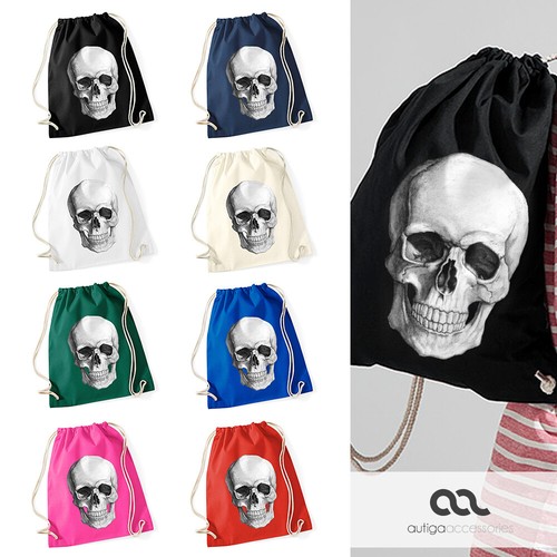 Turnbeutel totenkopf hipster - turnbeutel,