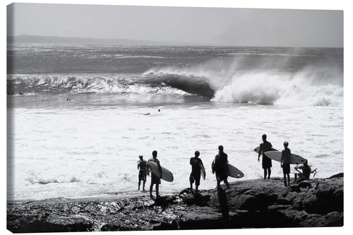 Leinwandbild surfer warten - leinwandbild,