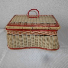 Älterer Nähkorb Nähbox Geflochten Aufbewahrung  Nähen Handarbeit 28 x 19,5  cm