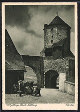 Nabburg, Obertor und Bauern mit Pferd, Ansichtskarte 