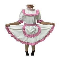 Latex Rubber Weiß Maid Kleid