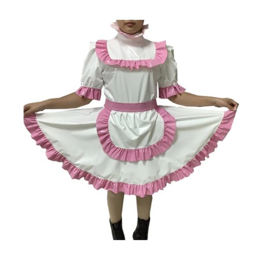 Latex rubber weiß - maid, kleid