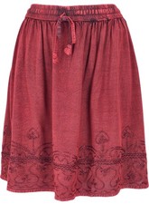 Bestickter Boho Minirock - rot