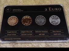 4 x 2 Euro Edelmetall-Set Monaco 2012 ( Prestige Coincard Blister )