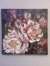 Ölbild Blumen 50x50 cm Original