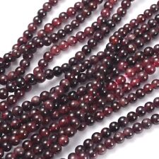 Granat 45 Perlen 4mm Kugeln rund dunkel rot Schmuck basteln Edelstein auffädeln