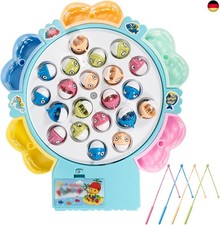 Angelspiel, Angeln Spiel Spielzeug für 3,4,5,6 Jahre Alt, 21 Fische, 4 