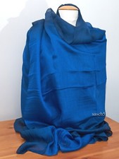 Schal Seide blau dip dye