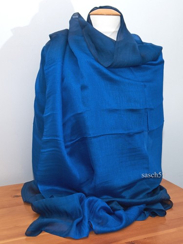 Schal seide blau - dip, dye