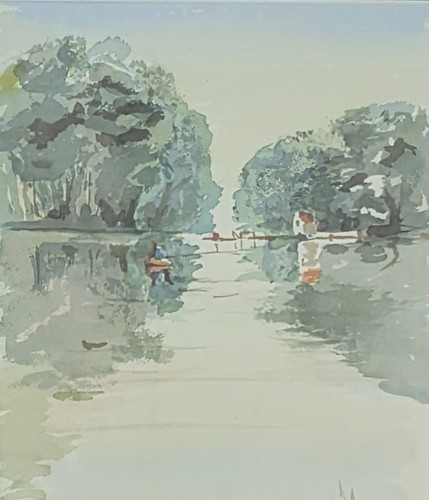 Vintage flussszene landschaft - vintage,