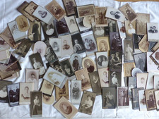 Konvolut 100 alte Fotos CDV Pappfoto Motiv Frauen Mode Kleider vintage