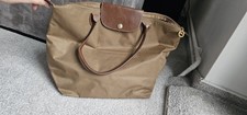 Longchamp Umhängetasche Canvas Gelbbraun