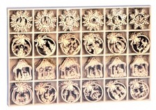 24 x Fensterbild Weihnachten Holz Christbaumschmuck