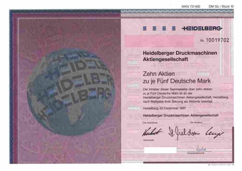 Heidelberger druckmaschinen - heidelberger, ag