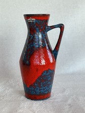 Bay Keramik Vase Fat Lava  rot/blau Höhe ca. 25 cm Vintage 60/70 Jahre