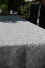 Leinentischdecke beige mit