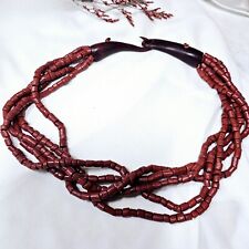 Vintage Halskette 70er DLG Catherine Noll Horn getönt Glaspaste Korallenform