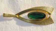 Vintage Anhänger Gold Double Smaragdt Farbstein  G*K Americ