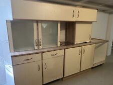 Küchenblock Selina 440 cm mit Einbauspüle ohne Elektrogeräte in Vanille matt