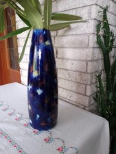 Vase W 1764 Wallendorf  Goldrand Goldglitter Kobaltblau 29cm DDR #093