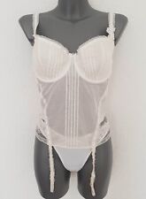 Ravage Damen Bügel Straps Guepiere Anicroche Corsage Weiß Gr: 85B