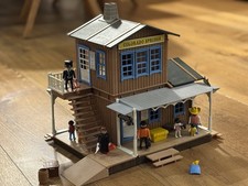 Playmobil 3770 Western Bahnhof mit Ori Verpackung und Anleitung Gebraucht