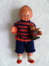 alt antik Massepüppchen Bub unbespielt + Spielzeug Puppenwagen Puppenstube Haus