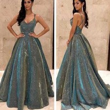 Formelle Damen Brautjungfer Party Abschlussball Ballkleid Hochzeit A-Linie 