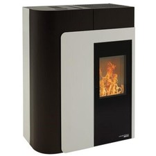 Haas+Sohn Pelletofen HSP 8 VOLTERRA II tief-schwarz/Front weiß 8,5 kW