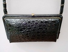 Tasche Handtasche Abendtasche Vintage 60er 70er schwarz Animal Schlange