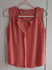 Closed Bluse Korallenrot ohne Arm Seide Gr.M