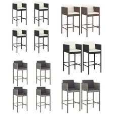 Barhocker Barstuhl Bistrohocker Tresenhocker 2/4 Stk. mit Kissen Poly Rattan