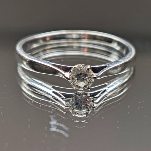 Solitär ring 750 weißgold - 750,