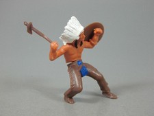 ALTFIG: Indianer 2-teilig mit Waffen 1981/82 - mit Tomahawk und Schild