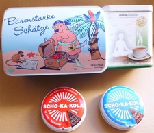 4 teiliges Blechdosenset - Dolormin / ascopharm / Scho-Ka-Kola