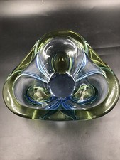 Glasschale Bleikristall blau