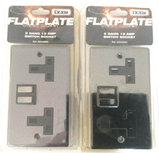 Black Nickel 2 Gang 13 Ampere