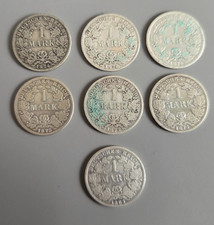 7 x 1 Mark Kaiserreich Jäger 9 1874A 1874D 1874F 1875A 1875B 1875C 1881A